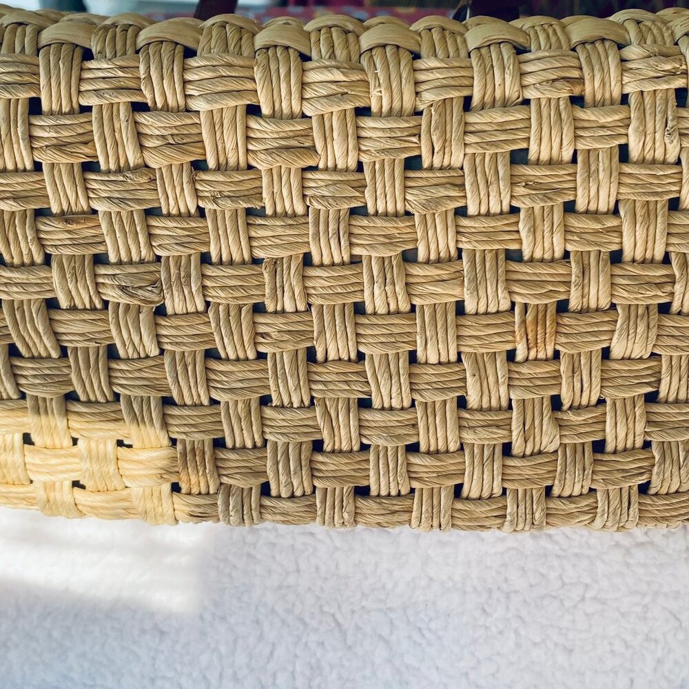 Authentic Brighton Ruth Woven Straw Satchel Bag with leather trim and handles - Picture 15 of 15